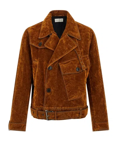 DRIES VAN NOTEN DRIES VAN NOTEN VELVET BIKER JACKET