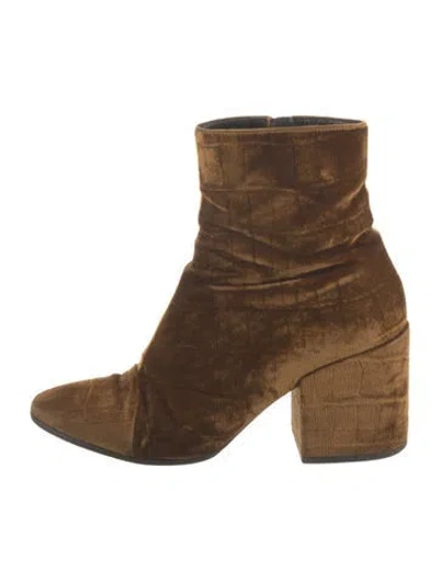 Pre-owned Dries Van Noten Velvet Boots In Brown