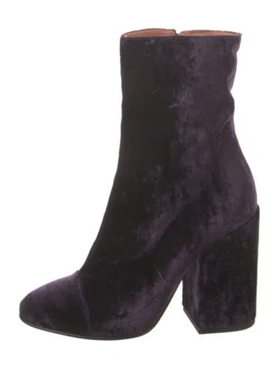 Pre-owned Dries Van Noten Velvet Boots In Purple