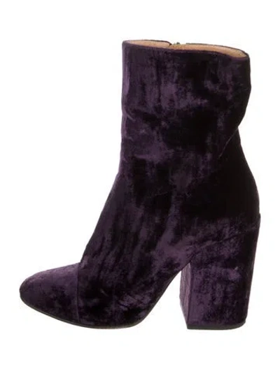 Pre-owned Dries Van Noten Velvet Boots In Purple