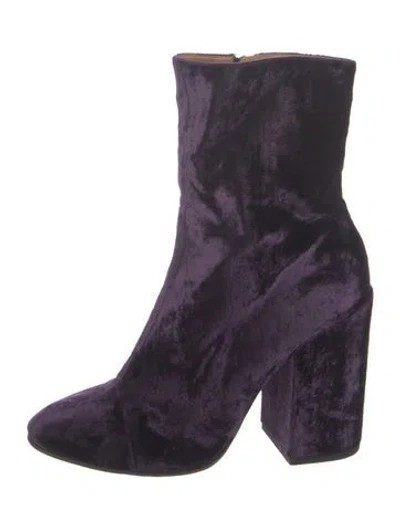 Pre-owned Dries Van Noten Velvet Boots In Purple