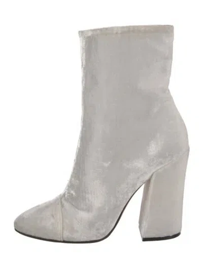Pre-owned Dries Van Noten Velvet Boots In White
