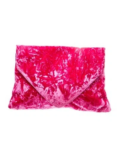 Pre-owned Dries Van Noten Velvet Clutch In Pink