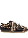 Dries Van Noten Cord And Velvet-trimmed Glossed-leather Sneakers In Black