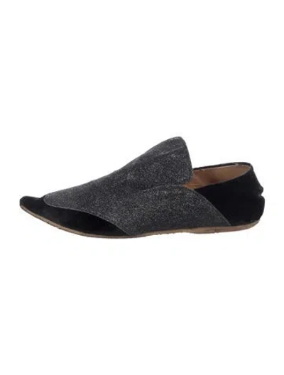 Pre-owned Dries Van Noten Velvet Glitter Accents Loafers In Blue