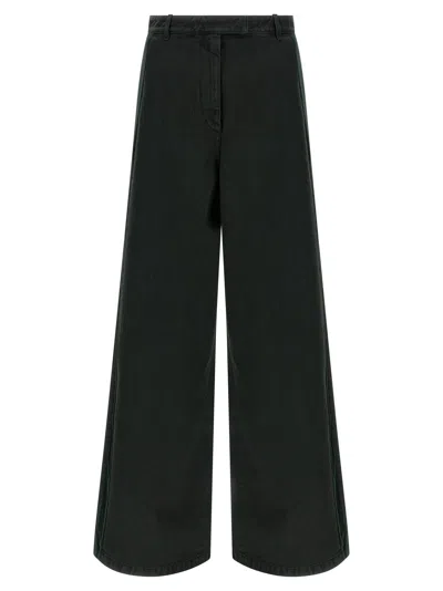 Dries Van Noten Velvet Insert Jeans In Black