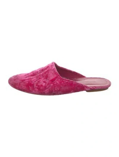 Pre-owned Dries Van Noten Velvet Mules In Pink