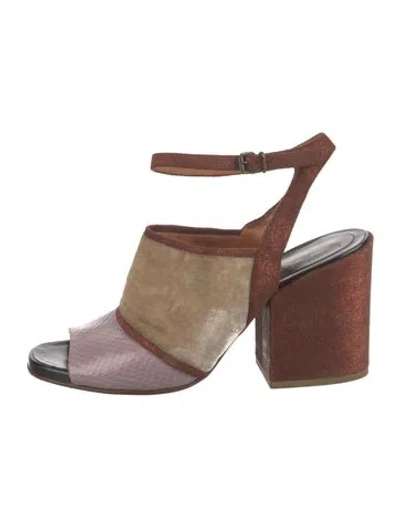 Pre-owned Dries Van Noten Velvet Printed Sandals