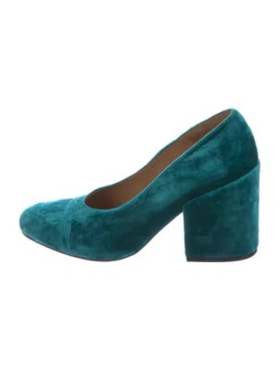 Pre-owned Dries Van Noten Velvet Pumps In Green