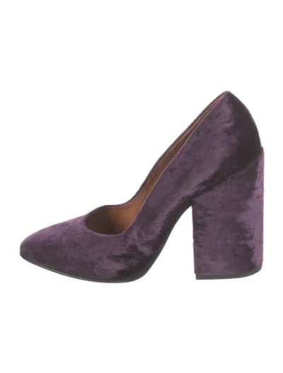 Pre-owned Dries Van Noten Velvet Pumps In Purple
