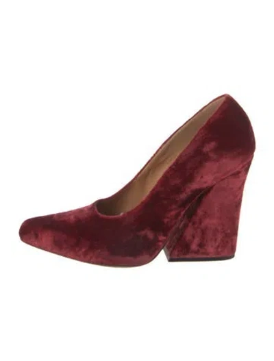 Pre-owned Dries Van Noten Velvet Pumps In Red