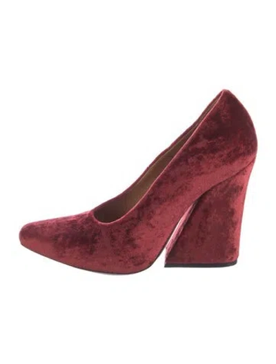 Pre-owned Dries Van Noten Velvet Pumps In Red