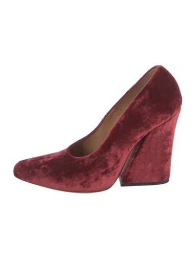 Pre-owned Dries Van Noten Velvet Pumps In Red