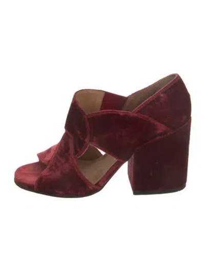 Pre-owned Dries Van Noten Velvet Pumps In Red
