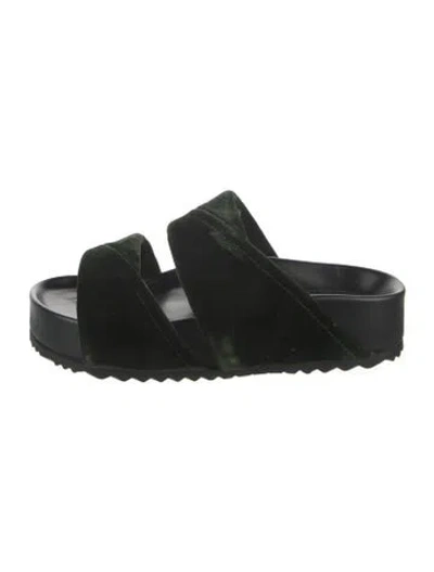 Pre-owned Dries Van Noten Velvet Slides In Black