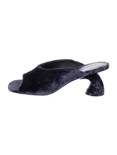 Pre-owned Dries Van Noten Velvet Slides In Blue