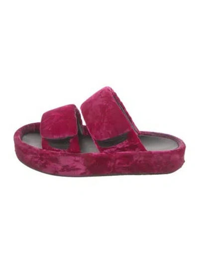 Pre-owned Dries Van Noten Velvet Slides In Pink
