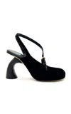 Dries Van Noten Velvet Slingback Pumps In Brown
