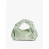 Dries Van Noten Twist Small Velvet Shoulder Bag In Mint