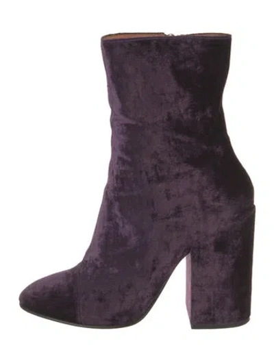 Pre-owned Dries Van Noten Velvet Sock Boots In Purple