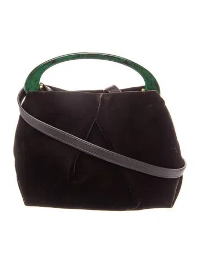 Pre-owned Dries Van Noten Velvet Top Handle Bag W/ Tags In Black
