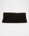 Dries Van Noten Velvety Viscose Clutch Bag In Brown