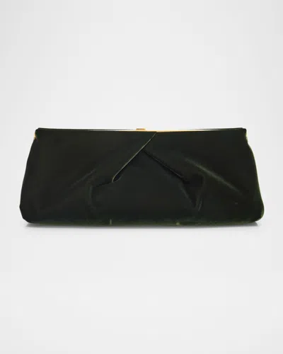 Dries Van Noten Velvety Viscose Clutch Bag In Brown