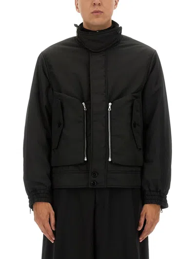 Dries Van Noten Venice High Collar Silver Detail Boxy Jacket In Black