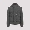 Dries Van Noten Patterned Wool Zip Jacket Front Pockets In Gray