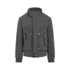 Dries Van Noten Patterned Wool Zip Jacket Front Pockets In Gray
