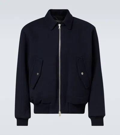 Dries Van Noten Venlo Wool Blouson In Blue