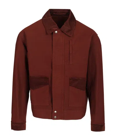 Dries Van Noten Long-sleeved Casual Jacket In Burgundy