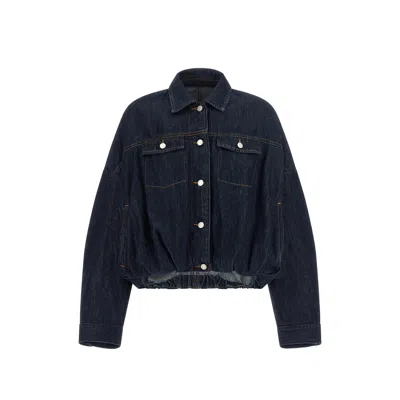 Dries Van Noten Vesto Balloon-hem Denim Jacket In Blue