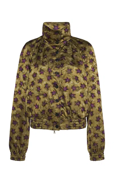 Dries Van Noten Vidan Bomber Jacket In Brown