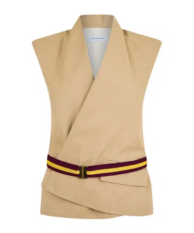 Dries Van Noten Vilian Sleeveless Jacket In Brown