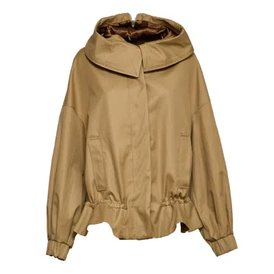 Dries Van Noten Villas Hooded Zipped Over Jacket In Brown