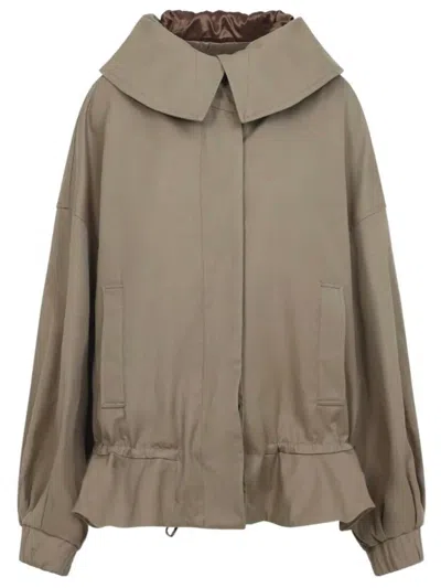 Dries Van Noten Villas Cotton Hooded Jacket Front Pockets In Green