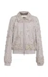 Dries Van Noten Vinnia Embroidered Cotton-poplin Jacket In Gray