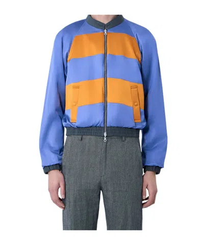 Dries Van Noten Vinnys Reversible Bomber Jacket In Blue