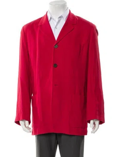 Pre-owned Dries Van Noten Vintage 2000's Sport Coat In Red