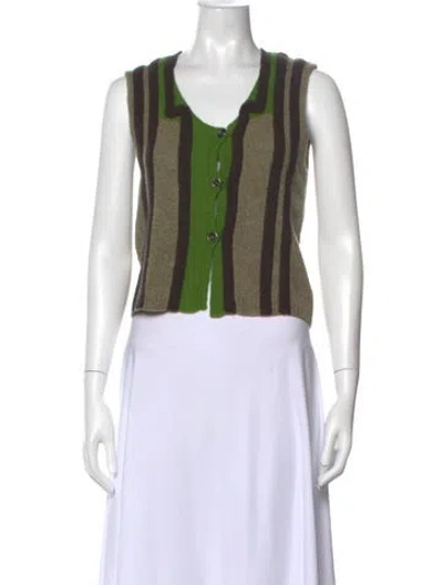 Pre-owned Dries Van Noten Vintage 2000's Sweater In Green/neutrals