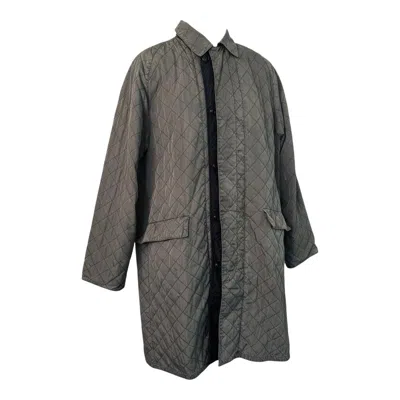 Pre-owned Dries Van Noten Vintage Grey Quilted Overcoat Size Eu 50 Layered Winter Button In Gray