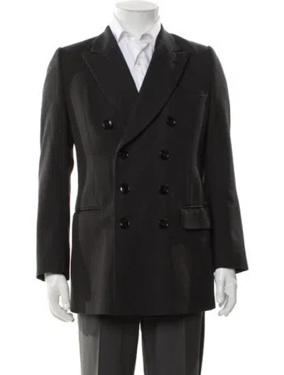 Pre-owned Dries Van Noten Vintage Late 2000's - Early 2010's Peacoat In Gray