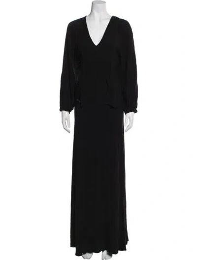 Pre-owned Dries Van Noten Vintage Long Dress In Black