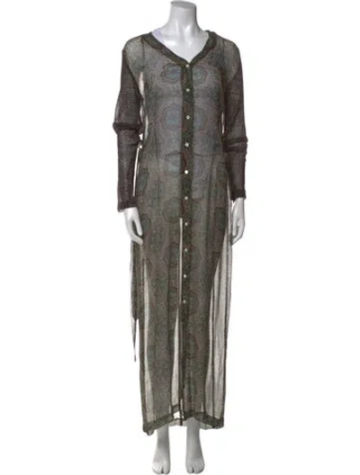 Pre-owned Dries Van Noten Vintage Long Dress In Brown