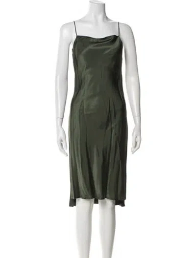 Pre-owned Dries Van Noten Vintage Midi Length Dress In Green