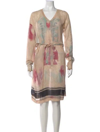 Pre-owned Dries Van Noten Vintage Midi Length Dress In Neutral