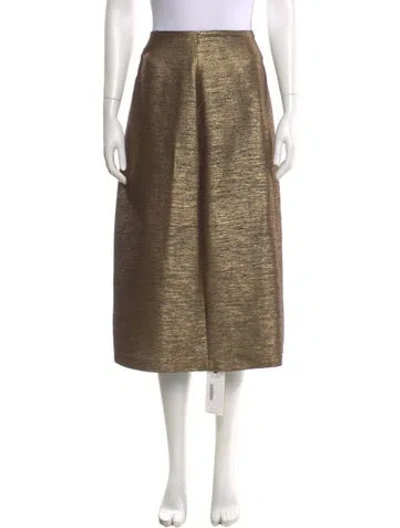 Pre-owned Dries Van Noten Vintage Midi Length Skirt In Gold