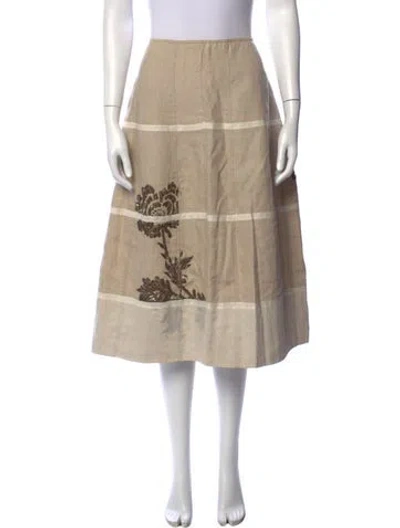 Pre-owned Dries Van Noten Vintage Midi Length Skirt In Neutrals