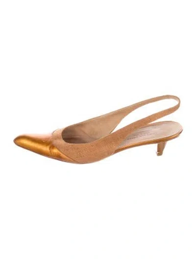 Pre-owned Dries Van Noten Vintage Ponyhair Slingback Pumps In Brown